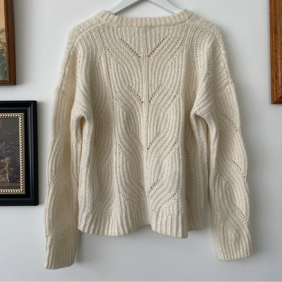Madewell cream open knit alpaca blend sweater - Picture 4 of 8